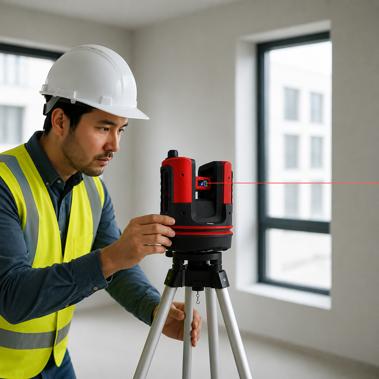 3D laser scanning for furniture and interiors — Leica 3D Disto measuring a window opening for custom kitchens and CAD 3D DXF / 2D DWG services, precision measurement in Dubai, Abu Dhabi and Sharjah
